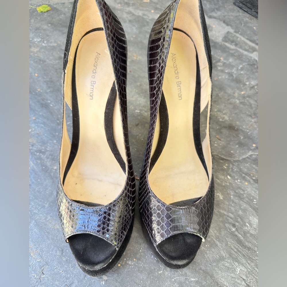 Alexandre Birman Python Peep-Toe Stilettos - image 3